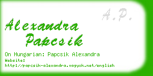 alexandra papcsik business card